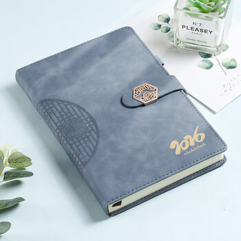 申士（SHEN SHI）【热门商品】2026年A5国风日程本笔记本子352页计划本工作效率手册记事本日记本可印LOGO C25深蓝