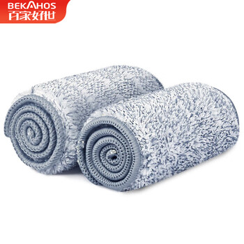 百家好世配布 37cm免手洗平板托把拖布墩布拖把专属替换布 2块装