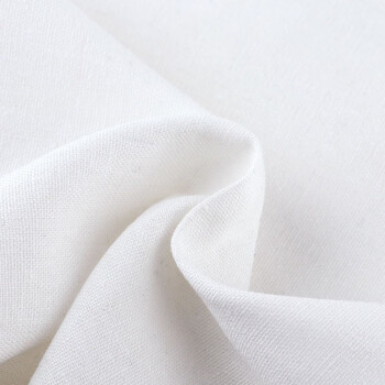 欧式刺绣棉麻布绣花布料涤棉麻素色纯色背景面料亚麻布衣服棉布白色