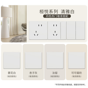 施耐德电气五孔带(Type A+C)USB电源插座面板(快充21W)86型暗装 桓悦白色