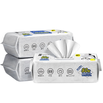 SnowDream日本厨房湿巾80抽*3包加大加厚款 厨房用纸去油污强力吸油湿纸巾
