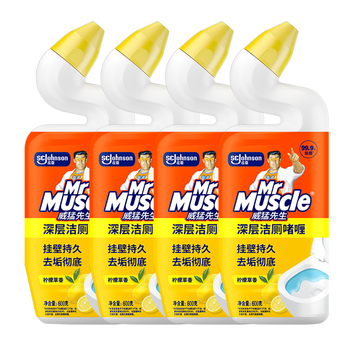 威猛先生（Mr Muscle）洁厕灵 600g*4瓶 柠檬香型 洁厕剂 洁厕液 马桶清洁