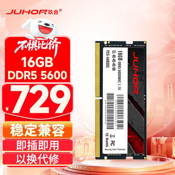 JUHOR玖合16GB DDR5 5600 笔记本内存条 助力AI