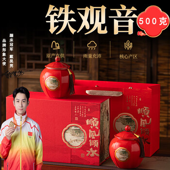 江萃乌龙茶安溪铁观音特级500g顺风顺水茶叶礼盒装父亲端午节送礼物品
