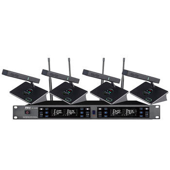 灵犀达（LINGXIDA）无线麦克风无线一拖四 手持麦克风 演讲会议鹅颈麦 舞台演出专用 四通道真分集短杆话筒LXD-JS304B