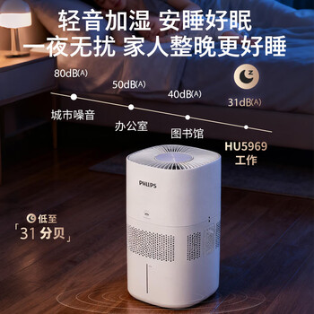 飞利浦(PHILIPS)加湿器家用卧室母婴专用静音除菌无雾空调加湿机鼻炎孕妇婴幼儿小型桌面大容量HU5969 飞利浦(PHILIPS)加湿器家用卧室母婴专用静音除菌无雾空调加湿机鼻炎孕妇婴幼儿小型桌面大容量HU5969