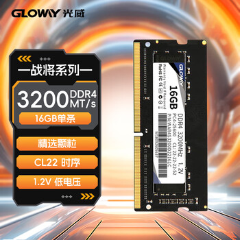 光威（Gloway）16GB DDR4 3200 笔记本内存条 战将 普条 精选颗粒 CL22