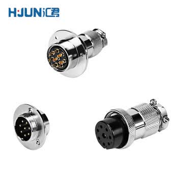 汇君GX25圆形法兰盘航空插头插座法兰式连接器DF25 GX25-8芯(插头+插座)