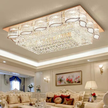跃兴欧多客厅水晶吸顶灯长方形欧式水晶灯