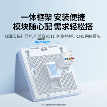 绿联网线网口网络面板 通用超五/六/七类模块加厚86型面板 适用电话电脑房间网络插座 双口1个装 80182 绿联网线网口网络面板 通用超五/六/七类模块加厚86型面板 适用电话电脑房间网络插座 双口1个装 80182