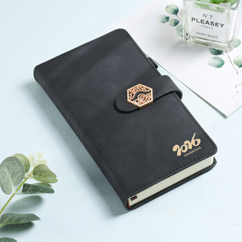 申士（SHEN SHI）【热门商品】2026年A6国风日程本笔记本子352页带日期工作效率手册记事本日记本印LOGO C-40黑1本