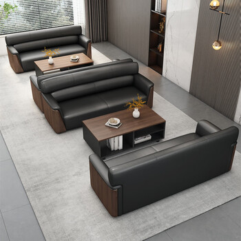 森菲亚办公沙发简约现代商务办公室三人位沙发茶几组合 三人位 (真皮) 森菲亚办公沙发简约现代商务办公室三人位沙发茶几组合 三人位 (真皮)