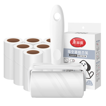 美丽雅粘毛器滚筒7卷替换纸共420撕沾毛神器衣服猫毛地毯清理宠物毡毛刷