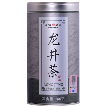 天福茗茶龙井 早春绿茶浙江龙井100g罐装茶叶 2025春茶绿茶