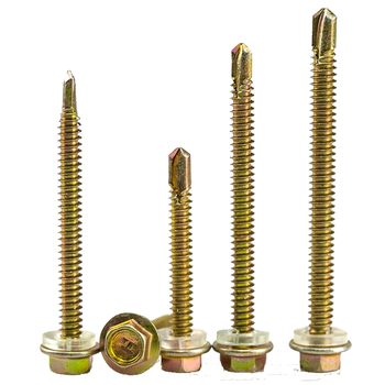 永利尚 彩锌外六角钻尾丝自攻自钻螺丝钉 钻尾燕尾螺丝 M5.2x90 约35个 （1斤/袋)