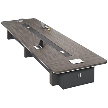 遇造会议桌长桌大型办公会议桌椅培训洽谈桌可定制 3米桌+10把椅