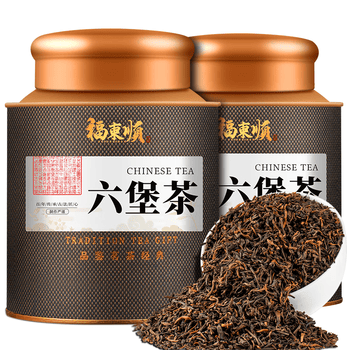 福东顺茶叶 六堡茶广西特产陈香茶叶罐装500g送礼自己喝