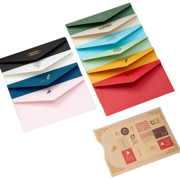 金蝶（kingdee）复古信纸信封套装情书10个装教师节礼物礼品生日礼物贺卡卡片生日礼物教师节烫金高档创意古风