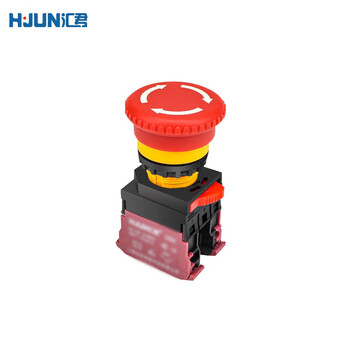 汇君 22mm电源开关启动停止自锁LA38急停按钮紧急蘑菇头 新型端子压线急停按钮-2常闭