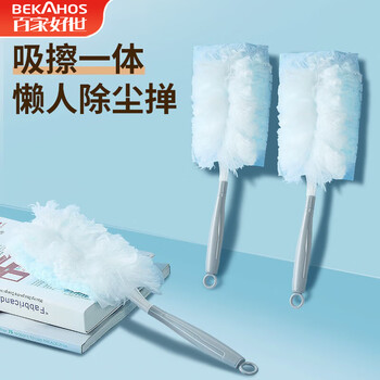 百家好世 静电除尘掸扫除吸尘灰尘清理神器扫灰家用 手柄+替换装10片