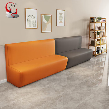 赢寸间 办公沙发休息区沙发办公室会客接待靠背长椅1.2米