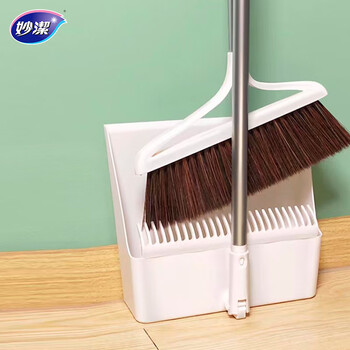 妙洁 梳齿型扫把扫帚簸箕套装 家用扫地扫头发 扫帚畚箕组合两件套