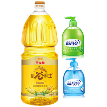 蓝月亮洗手液500g*2瓶 抑菌+野菊花 +金龙鱼黄金比例稻谷调和油1.8L非转