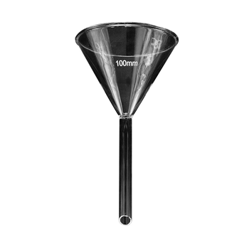 海斯迪克 高硼硅玻璃漏斗 100mm短管三角漏斗加厚标准漏斗实验过滤漏斗 HKQS-156
