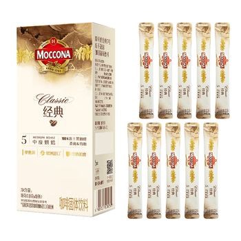 摩可纳（Moccona）经典5号冻干速溶黑咖啡1.8g*10条装 中度烘焙进口拿铁美式冷萃0糖