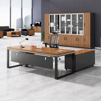 圣黎简约现代单人老板桌大班台主管经理办公桌椅组合1.4*0.7米单桌