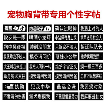 狗狗牵引绳胸背带警犬魔术贴个性魔术字帖狗狗胸背带警犬可定制魔术贴