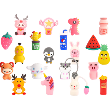 酷小帅铅笔笔帽铅笔套笔帽铅笔帽保护套铅笔盖笔帽硅胶铅笔延长器笔尖保护套 女款20个