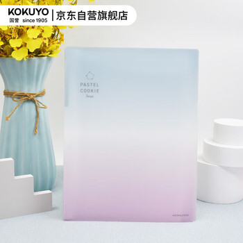 国誉(KOKUYO)A4文件夹淡彩曲奇·晴空·学生资料册收纳夹收纳册 星海绿粉30袋内页 1个 WSG-CBV30GP