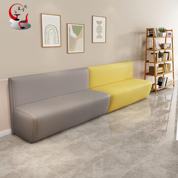 赢寸间 办公沙发休息区沙发办公室会客接待靠背长椅1.5米