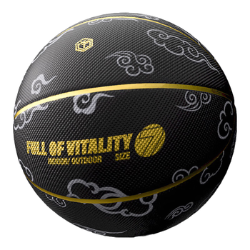 京东京造 跃动7号橡胶篮球成人比赛标准室内外篮球7号球祥云黑金