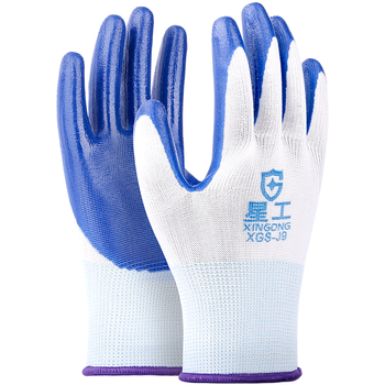 星工劳保手套胶皮丁腈浸胶手套加厚耐磨防滑挂胶手套工地汽修建筑12付XGS-J9
