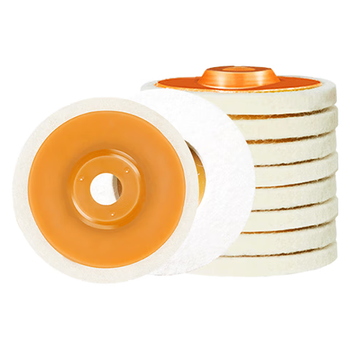 VRK羊毛轮抛光轮不锈钢抛光片	打蜡镜面金属石材100*16角磨机打磨片4寸羊毛球 10个