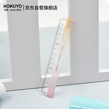 国誉(KOKUYO)15CM波浪直尺学生办公高考用透明刻度尺子 亚克力尺  日落红橙 WSG-CLV15RY