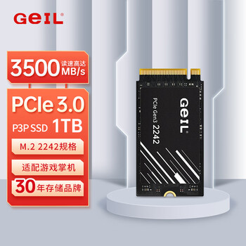 GEIL金邦 1TB SSD固态硬盘M.2接口PCIe 3.0（NVMe协议）2242短板 掌机游戏 高速3500MB/S P3P系列