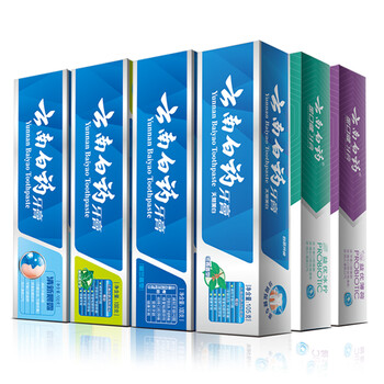云南白药牙膏全家福套装6支装共615克 薄荷留兰益生菌