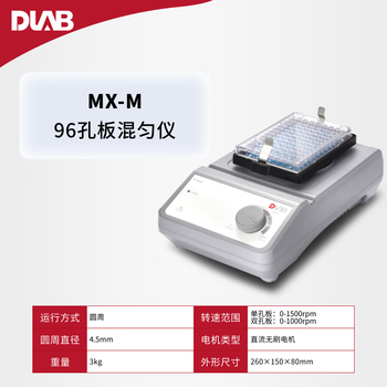 大龙（DLAB）混合振荡器实验室专业多管漩涡混匀仪多功能混匀器小型涡旋仪震荡仪 96孔板 【96孔板】MX-M