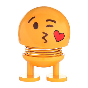 摆件自个逗逗乐车载弹簧摇头表情包摆件卡通个性创意车载男女车 飞吻