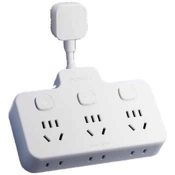 飞利浦（PHILIPS）柔性转换插头/插座转换器/一转六分控插座扩展/电源转换器/无线插板/插排扩展器