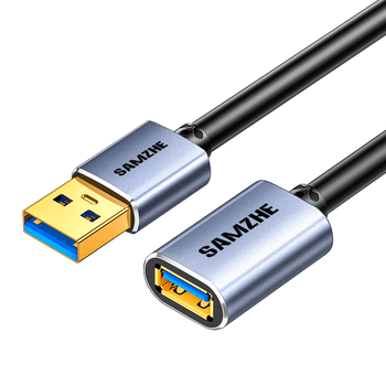 山泽USB延长线 usb3.0高速传输数据连接线3米 公对母 AM/AF U盘鼠标键盘加长线 铝合金黑色LK-30