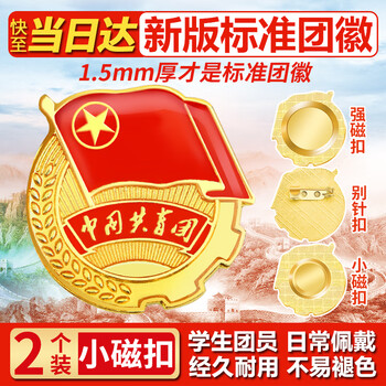 易利丰（elifo）2025最新版标准款1.5mm加厚正版2cm中国共青团团徽磁吸团员徽章别针款双面强磁大磁铁扣学生用胸章