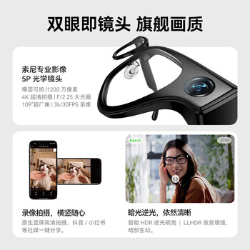 ROKID Glasses乐奇AI眼镜 智能眼镜 【最快当日达】AR眼镜 拍摄导航翻译 世界杯 礼物礼品 灵伴科技