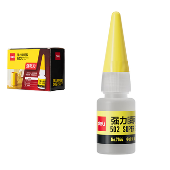 得力(deli)502胶水 瞬间胶强力胶 准确点胶 无痕胶透明胶粘剂 可粘金属陶瓷木材 8g单支凑单 7144