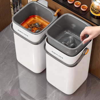 佳帮手茶水桶8.6L废水滤茶桶茶渣茶叶泡茶水桶排水厨房干湿分离垃圾桶