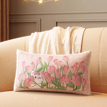 茵尚长条沙发抱枕可爱卡通床上腰枕长方形靠背垫可拆洗含芯枕套