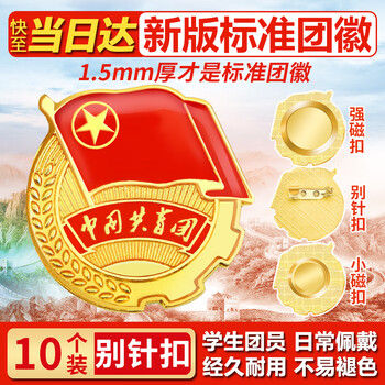 易利丰（elifo）2025最新版标准款1.5mm加厚正版2cm中国共青团团徽磁吸团员徽章别针款双面强磁大磁铁扣学生用胸章